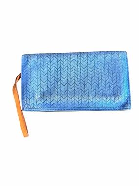 Blue Chevron Wristlet Clutch Wallet - Unbranded